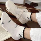 Polyester Elastane Blend Butterfly Print Women Casual Socks