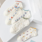 Floral Polyester Elastane Low Cut Socks