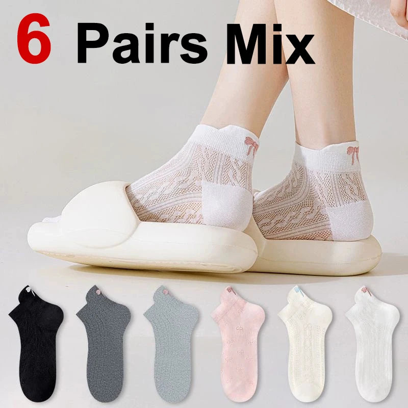 Polyester Elastane Low Cut Mesh Socks - 10