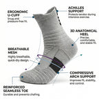 Polyester Elastane Cushioned Athletic Crew Socks