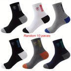 Polyester Elastane Blend Crew Socks Breathable Casual Footwear