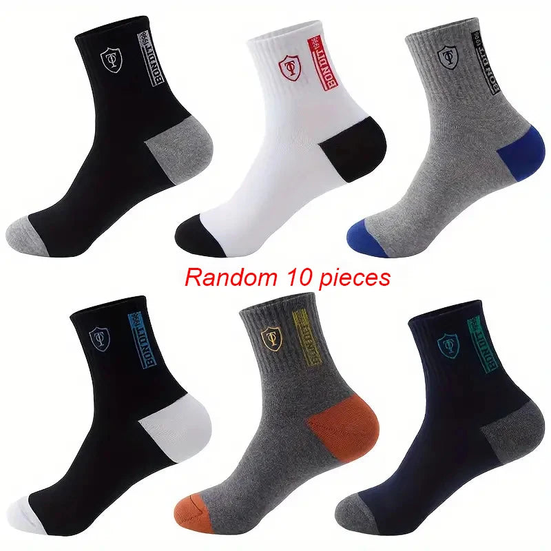 Polyester Elastane Blend Crew Socks Breathable Casual Footwear