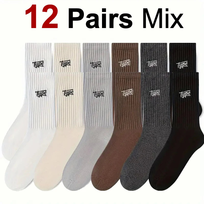 Polyester Elastane Blend Crew Socks Breathable Sweat Absorbing - 11