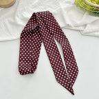 Polka Dot Polyester Long Ribbon Scarf Headband