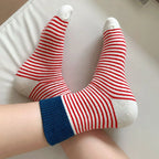 Striped Polyester Elastane Crew Socks Women