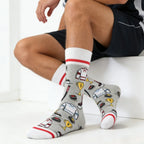 Cotton Blend Shrimp Pattern Mid Calf Socks