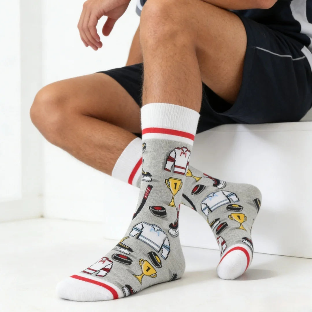 Cotton Blend Shrimp Pattern Mid Calf Socks