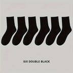 Polyester Blend Striped Mid Tube Mens Casual Crew Socks