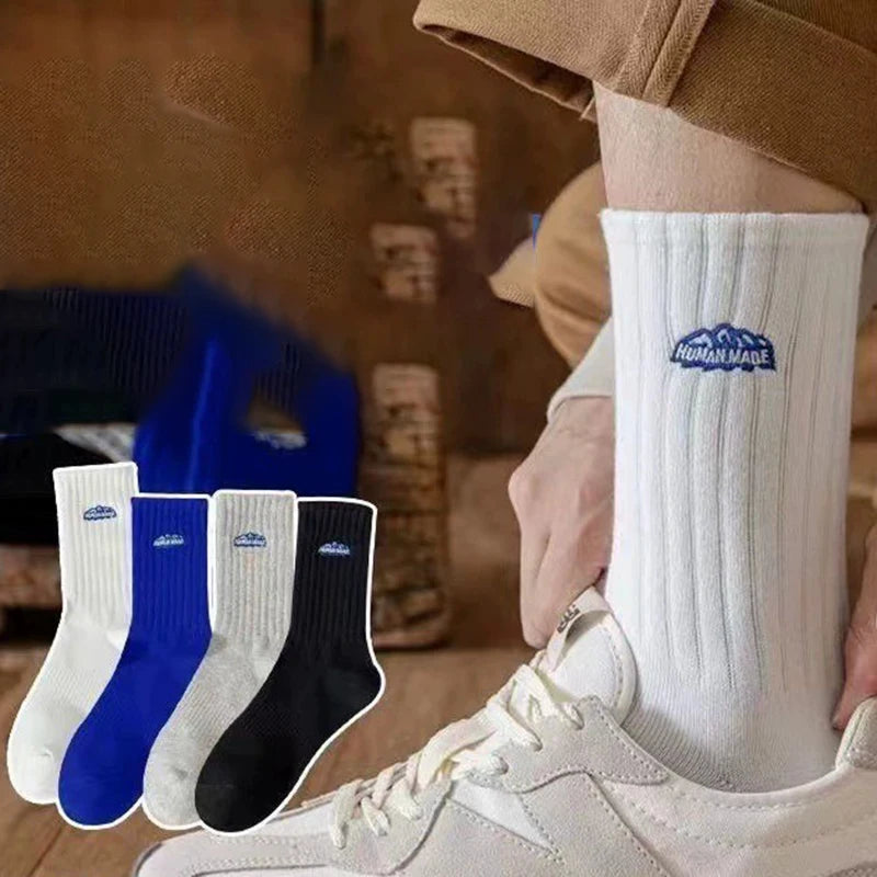 Polyester Blend Crew Socks Casual Footwear 4 Pair Set - 2