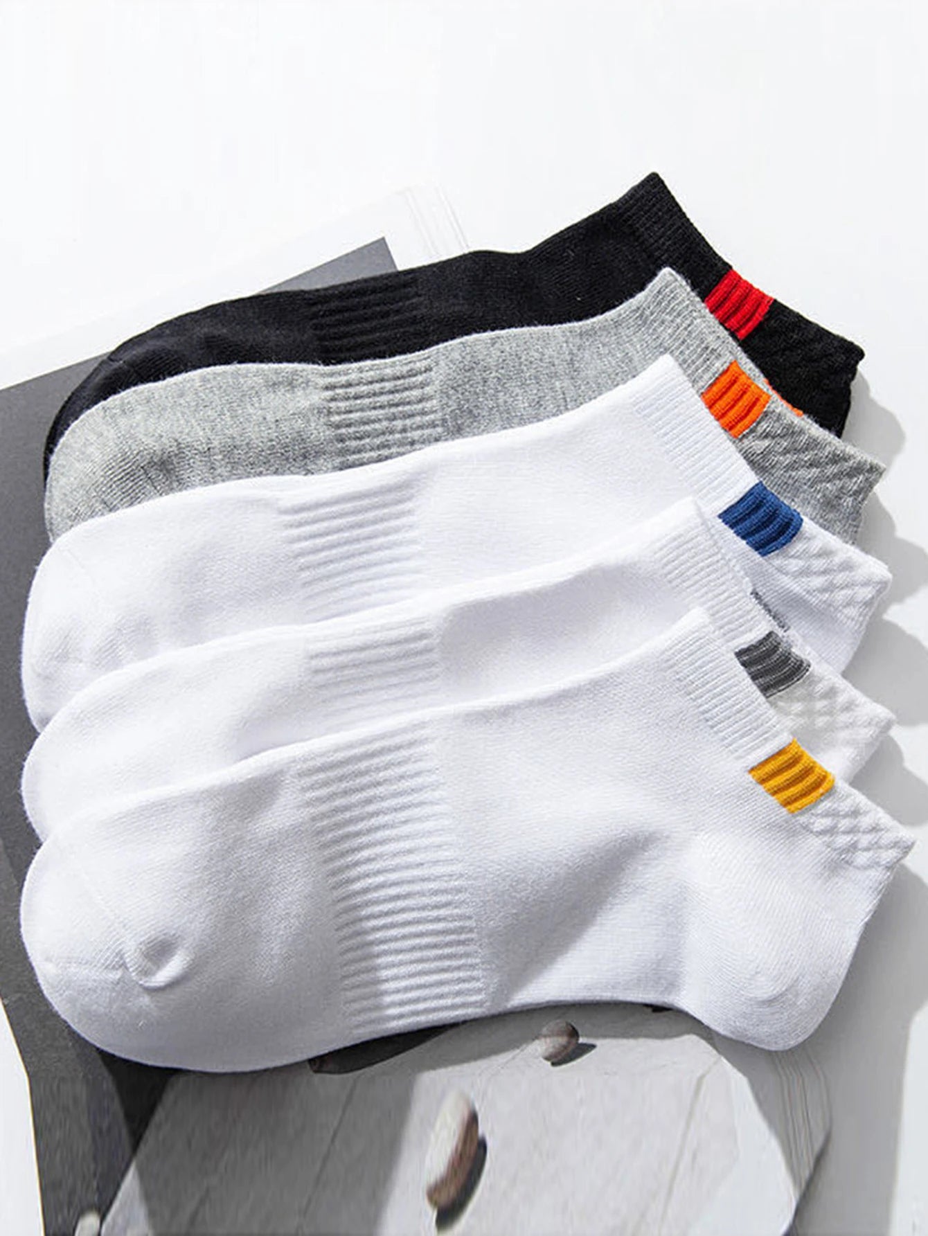Polyester Elastane Mens Ankle Socks Set - 7