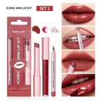 Mini Lip Liner Lipstick and Lip Gloss Makeup Set