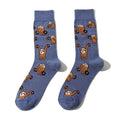 Cotton Blend Mid Calf Sloth Pattern Unisex Socks