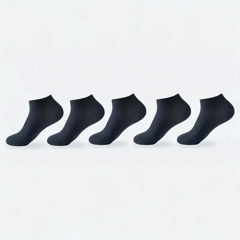 Bamboo Fiber Low Cut Ankle Socks Five Pair Set