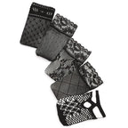 Polyester Elastane Mesh Lace Ankle Socks 5 Pairs