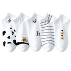 Polyester Elastane Cartoon Pattern Low Tube Socks
