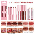 Matte Lipstick and Lip Liner Makeup Set
