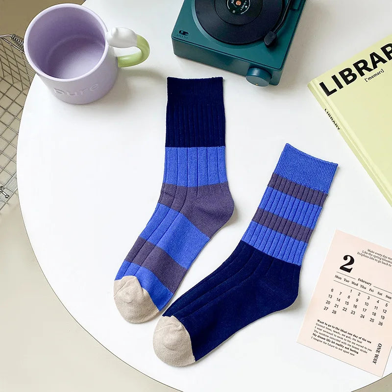 Striped Cotton Middle Tube Casual Socks