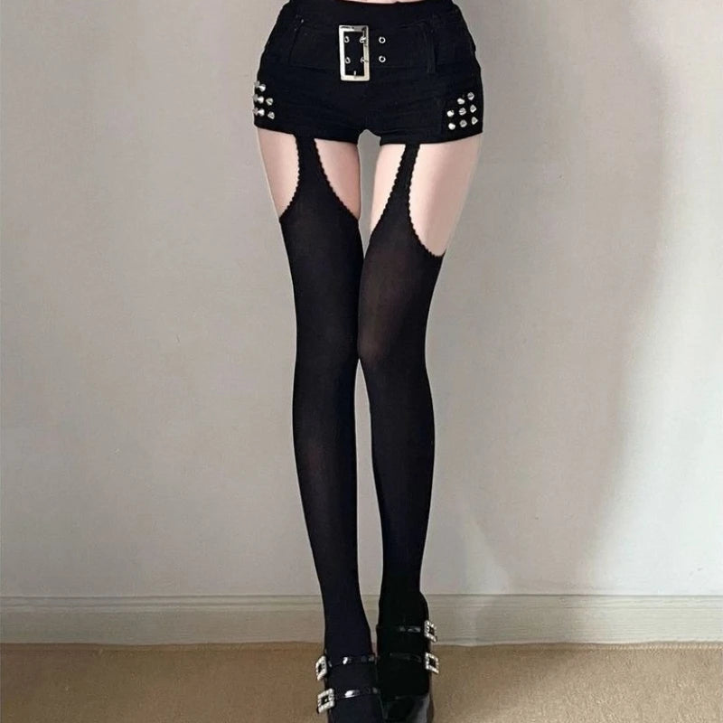 Nylon Elastane Suspender Stockings Over The Knee Tights