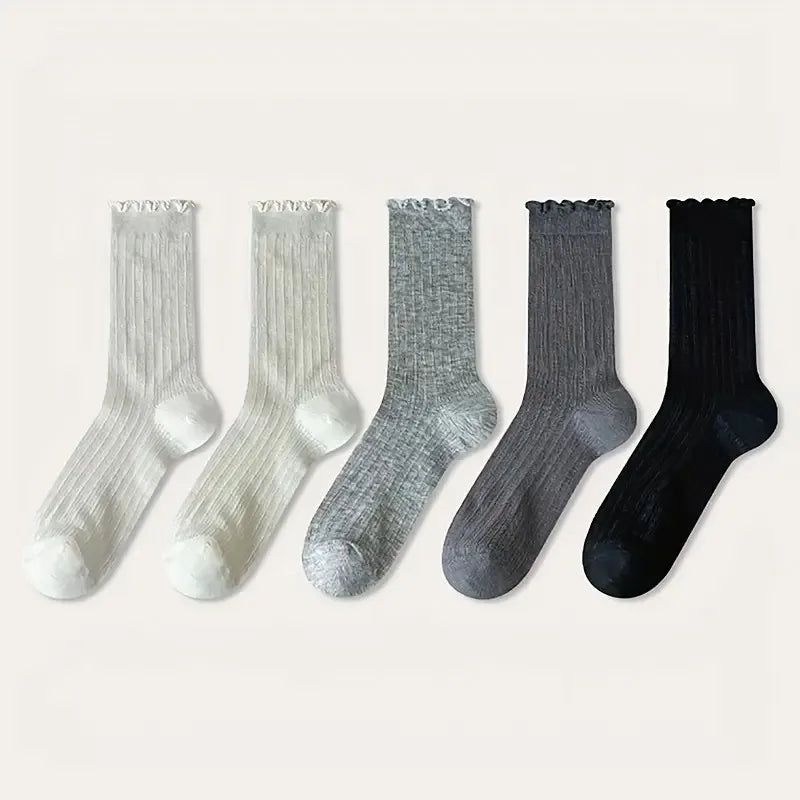 Polyester Elastane Mesh Mid Tube Casual Socks