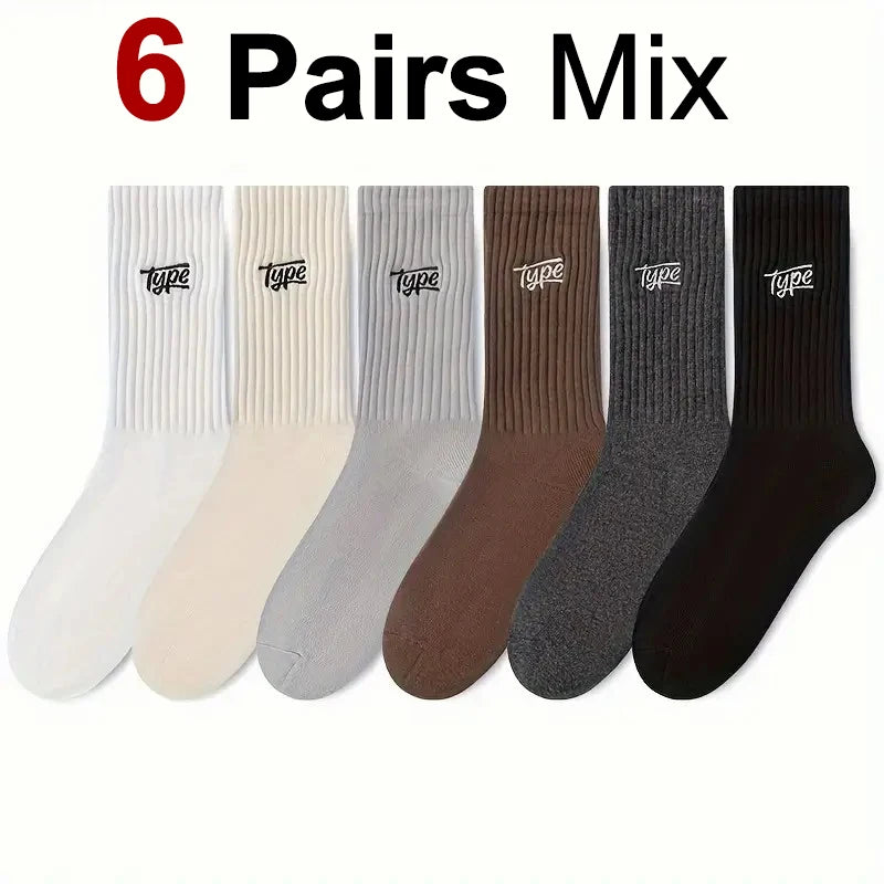 Polyester Elastane Blend Crew Socks Breathable Sweat Absorbing
