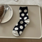 Cotton Polka Dot Mid Tube Casual Socks