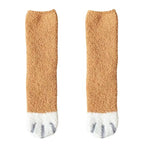 Polyester Elastane Cat Paw Pattern Mid Tube Thick Winter Socks