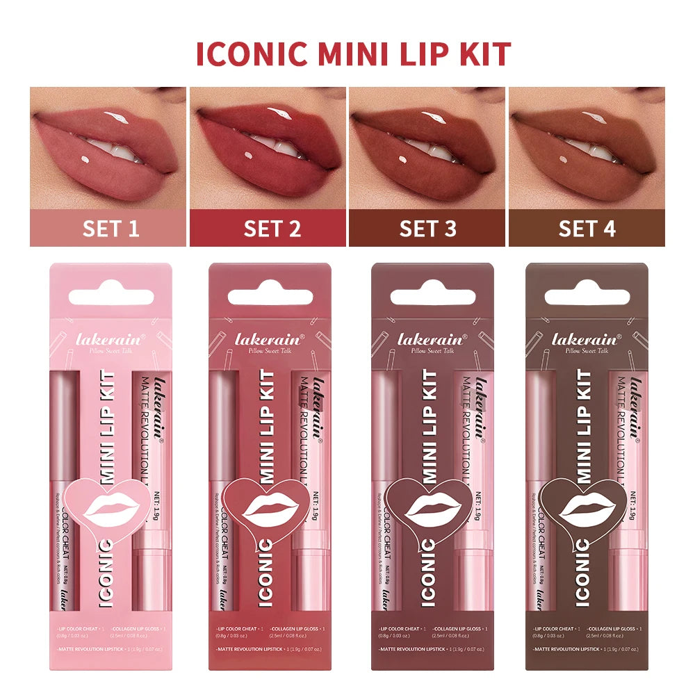 Matte Lipstick and Lip Liner Makeup Set