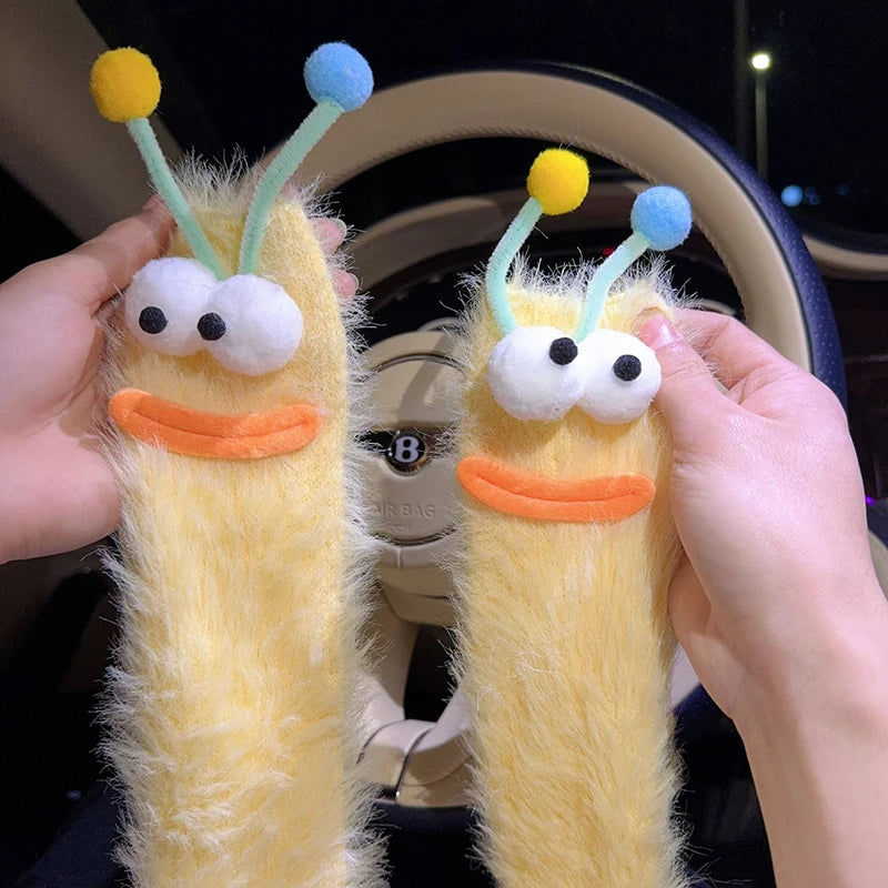 Polyester Elastane Cartoon Plush Socks - 10