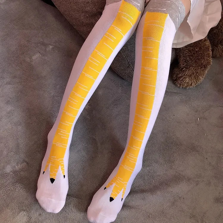 Polyester Nylon Over Knee Animal Print Stockings