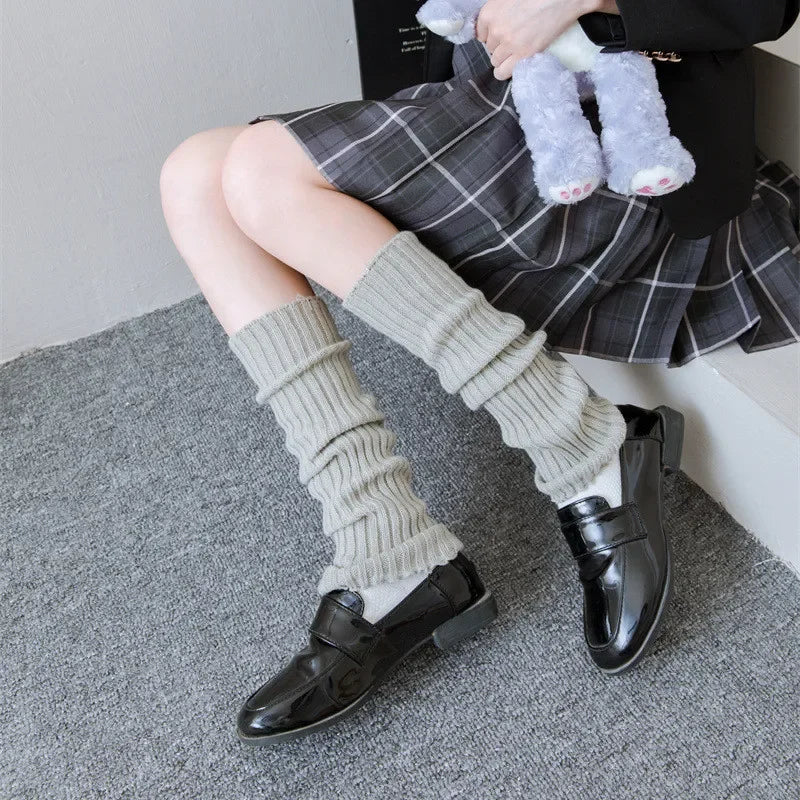 Acrylic Knitted Lace Bow Leg Warmers - 15