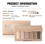6 Color Matte Eyeshadow Powder Palette with Makeup Brushes