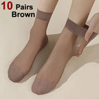 Nylon Spandex Transparent Casual Socks