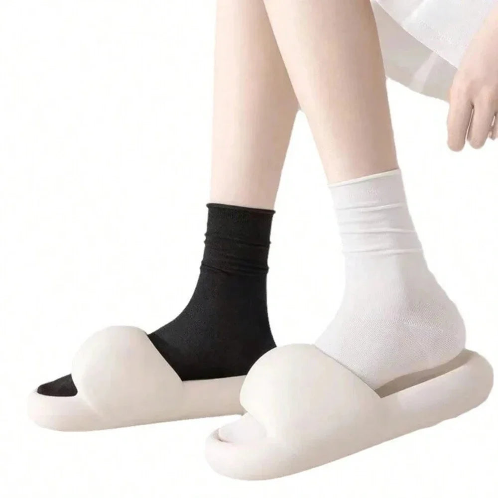 10 Pairs Women Polyester Elastane Mid Length Casual Dress Socks