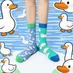 Cotton Blend Mid Calf Duck Pattern Casual Socks