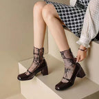Polyester Floral Lace Breathable Ankle Socks
