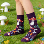 Cotton Blend Mushroom Print Casual Socks