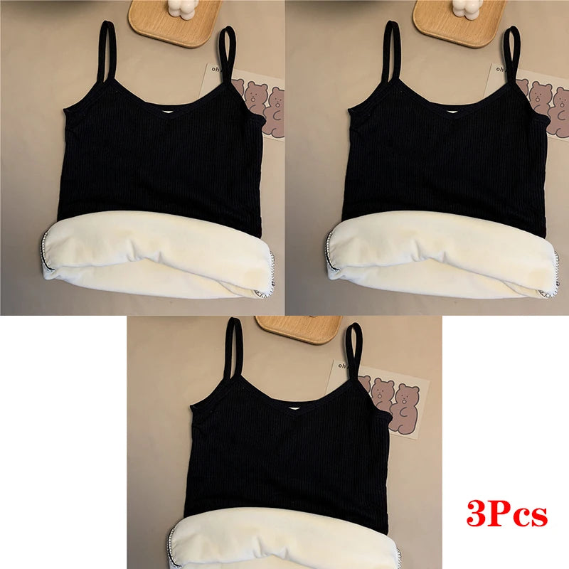 Velvet Lined Sleeveless Thermal Tank Top