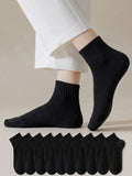 10 Pairs Polyester Elastane Women Casual Low Tube Ankle Socks