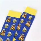Polyester Elastane Mid Calf Men Socks Flying Saucer Pattern