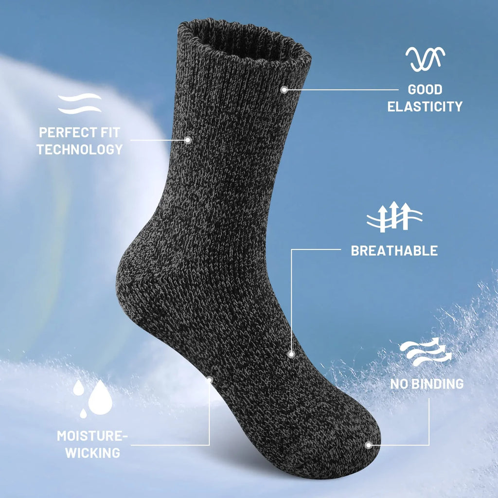 Polyester Elastane Knit Crew Socks Three Pair Set