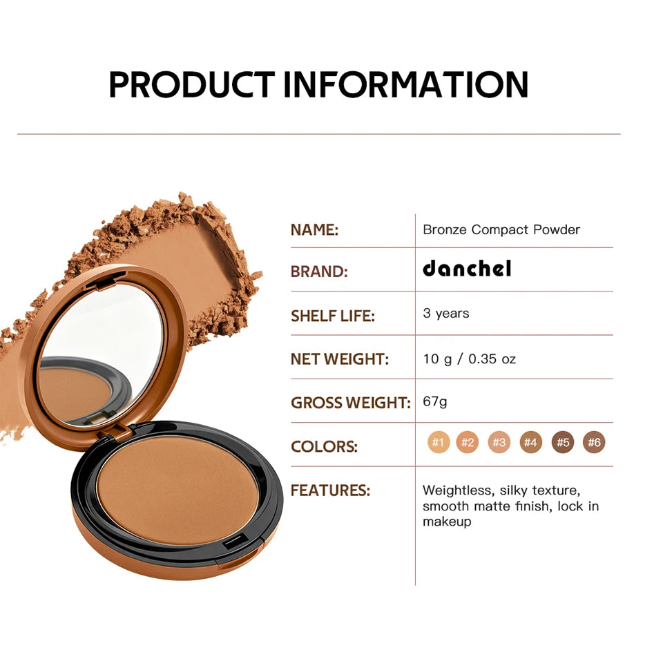 Matte Bronze Pressed Powder Face Contouring Makeup