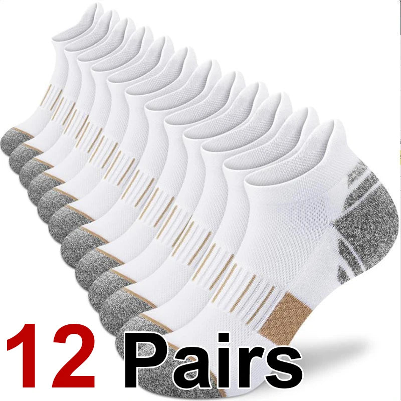 12 Pairs Breathable Polyester Spandex Athletic Sports Socks