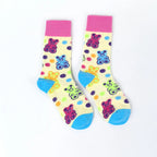 Cotton Blend Bear Print Casual Mid Tube Socks