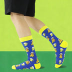 Polyester Elastane Mid Calf Men Socks Flying Saucer Pattern