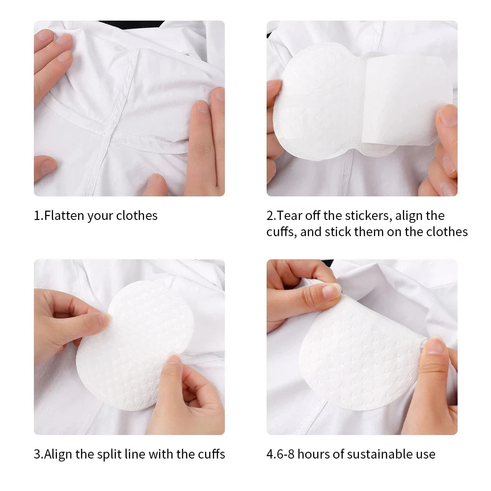 Disposable Cotton Underarm Sweat Pads for Perspiration Protection - 3