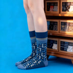 Cotton Blend Floral Mid Calf Socks