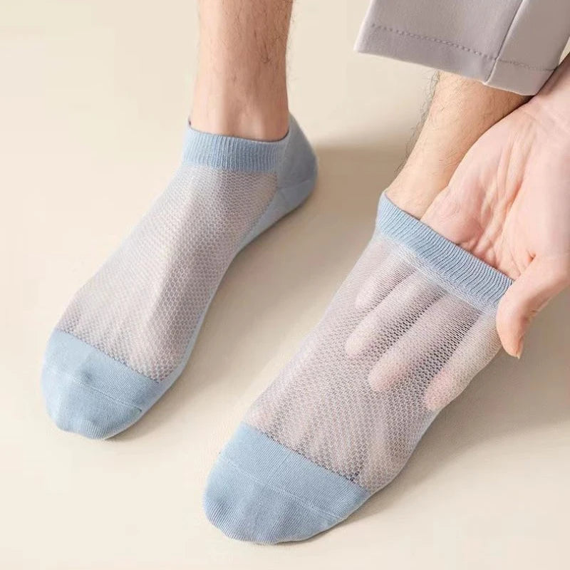 10 Pairs Mens Polyester Elastane Breathable Mesh Ankle Socks - 3