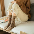 Thick Wool Leopard Print Thermal Socks for Women