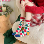 Cotton Christmas Mid Calf Socks for Women