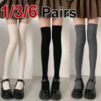 Polyester Elastane Striped Knee High Stockings